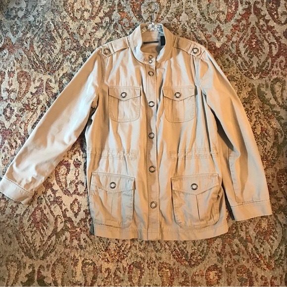 Liz Claiborne Jackets & Blazers - Liz Claiborne Tan Denim Canvas Size XL Coat